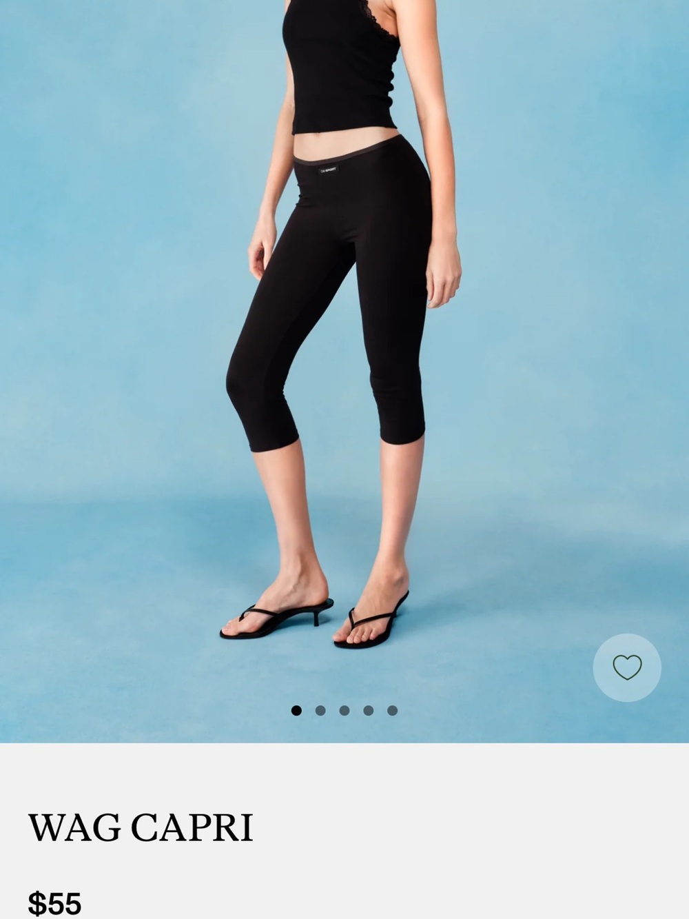 Dairy Boy Sport Black WAG Capri Cropped Performance Capris